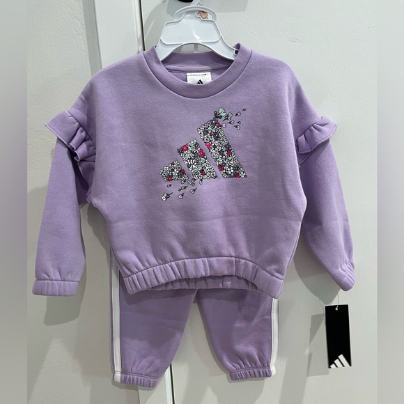 adidas Other - NWT Adidas Toddler Girls 2-Piece Flutter Sleeve Pullover & Joggers Set Size 2T